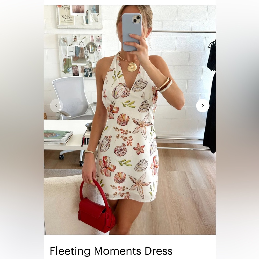 Floral Seashell Halter Dress